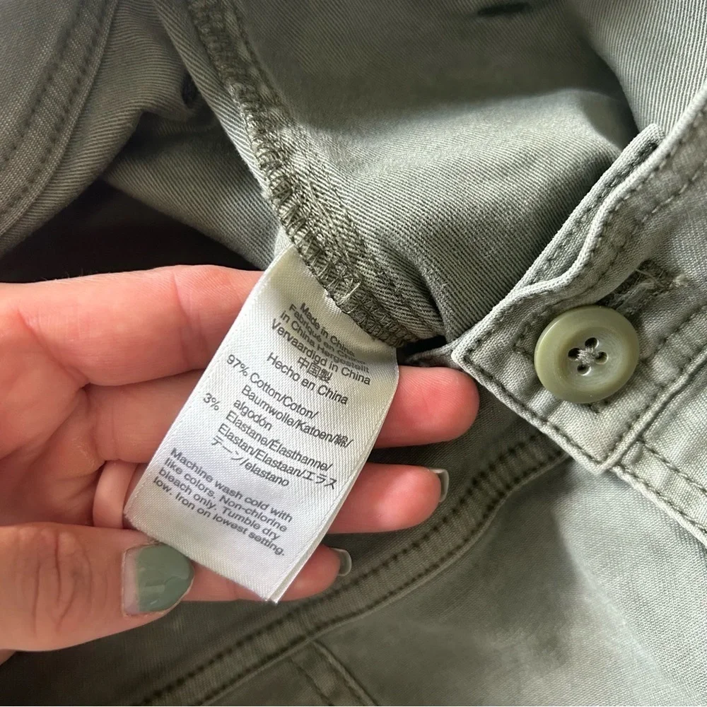 J. Crew High Rise Straight Leg Green Cargo Style Pants 31 Tall - Picture 5 of 7